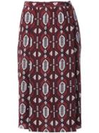 Nehera Foulard Print Skirt, Women's, Size: 36, Red, Silk