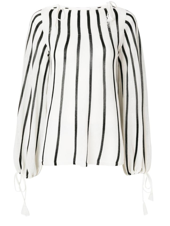 See By Chloé Striped Tie-detail Jumper - White