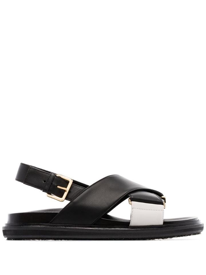 Marni Fussbett Flat Sandals - Black