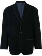Comme Des Garçons Vintage Contrast-stitch Blazer - Blue