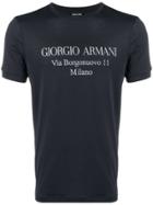 Giorgio Armani Logo Print T-shirt - Blue