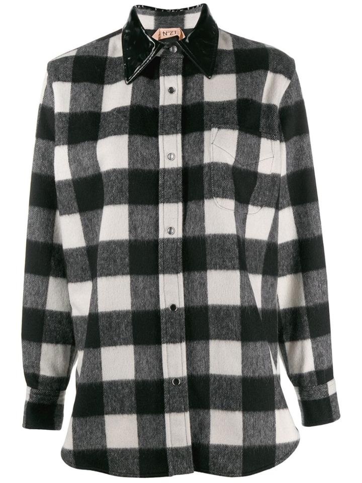 Nº21 Gingham Check Shirt Jacket - Black