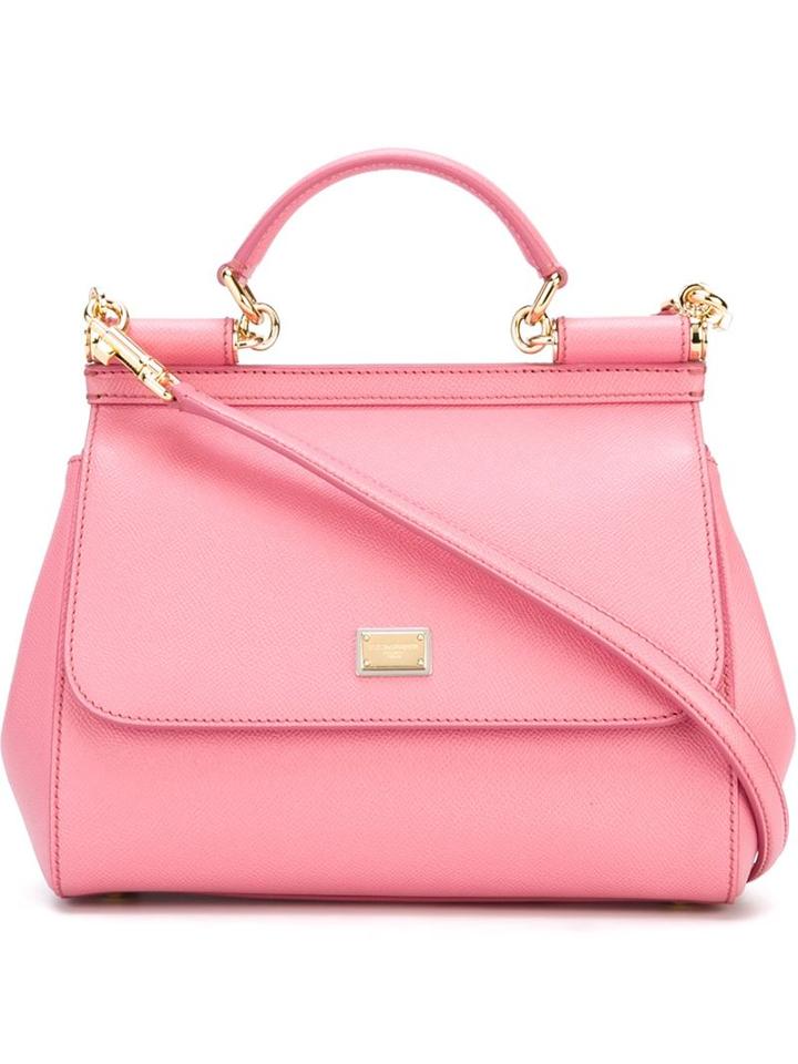 Dolce & Gabbana Sicily Tote, Women's, Pink/purple, Calf Leather