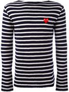 Comme Des Garçons Play Striped Jumper, Men's, Size: Large, Blue, Wool