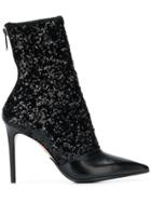Balmain Sequinned Ankle Boots - Black
