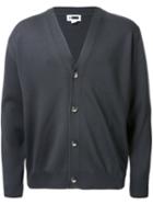 H Beauty & Youth. Fine Needle V-neck Cardigan, Men's, Size: Medium, Grey, Wool