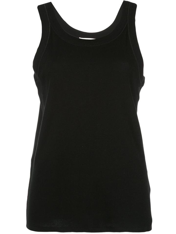 The Row Boxy Fit Round Neck Vest Top - Black