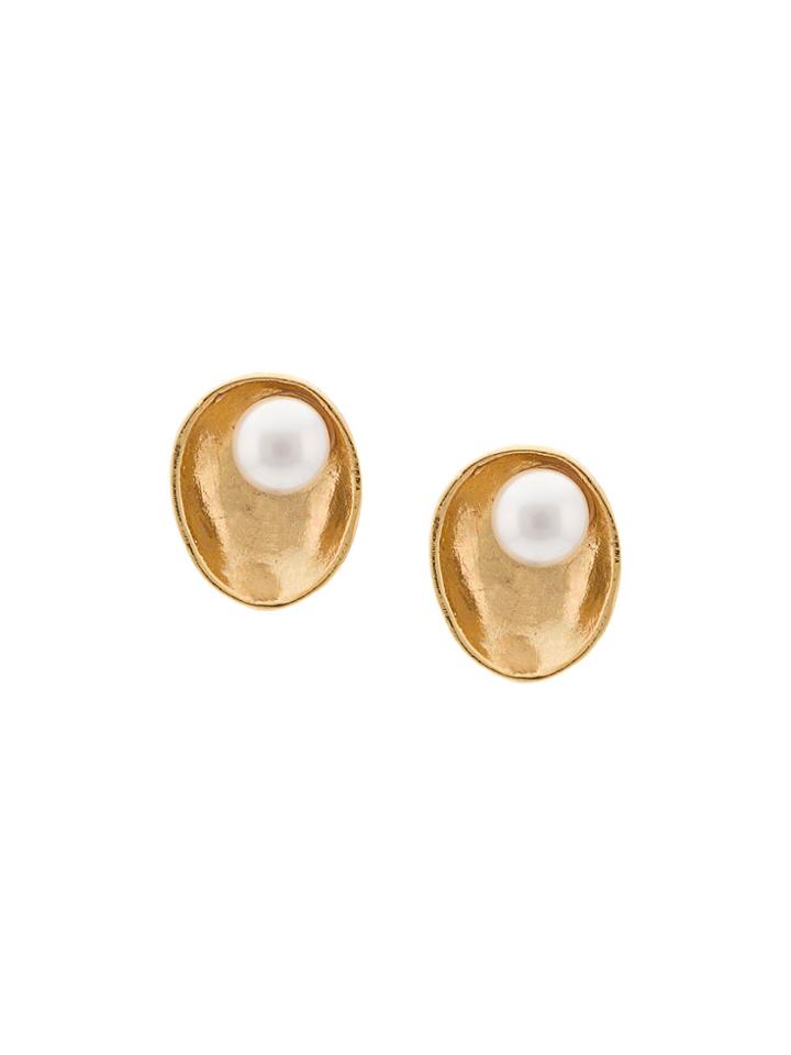 Oscar De La Renta Pearl Shell Earrings - Metallic