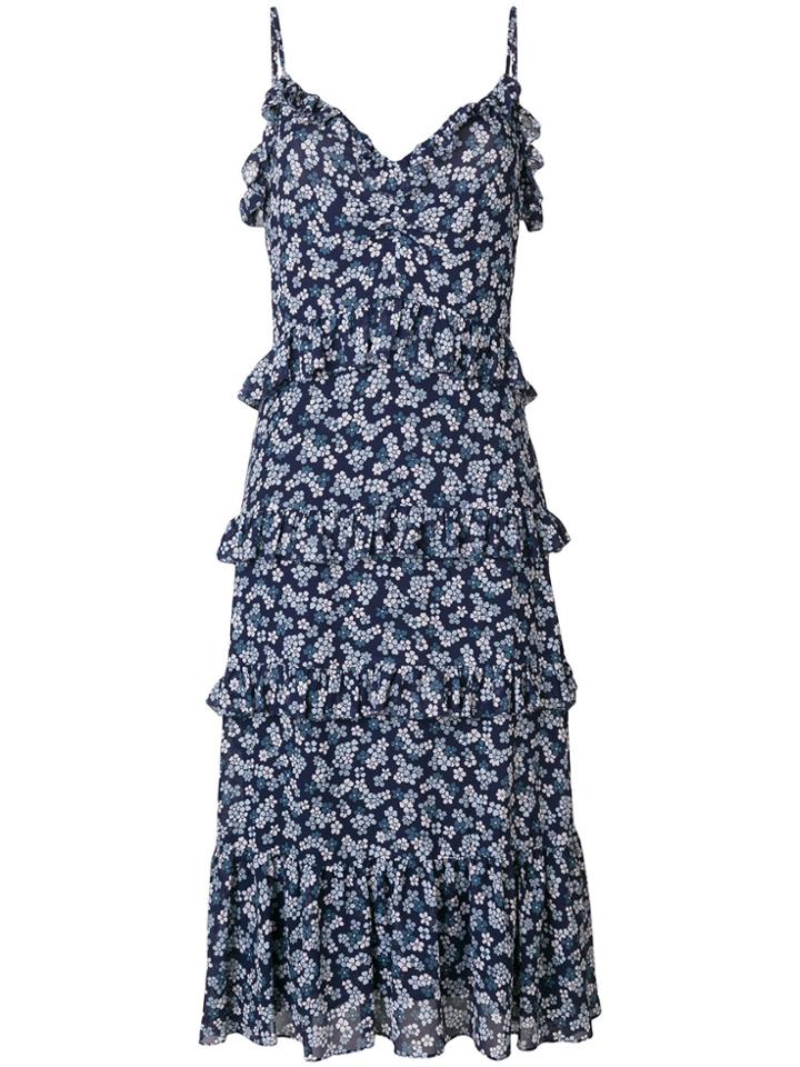 Michael Michael Kors Flared Floral Print Dress - Blue