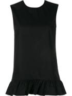 Marni Sleeveless Top With Frill Hem, Women's, Size: 42, Black, Cotton