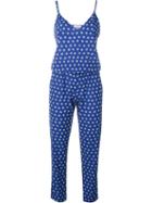P.a.r.o.s.h. Geometric Print Jumpsuit, Women's, Size: Xs, Blue, Polyester/spandex/elastane