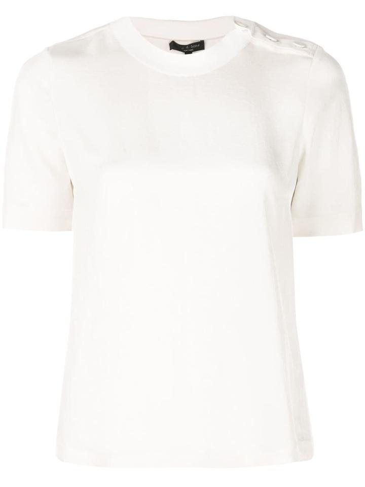 Rag & Bone Button Shoulder T-shirt - White