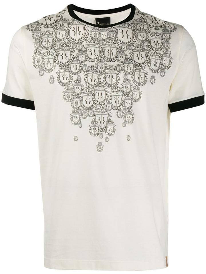 Billionaire Crest Print T-shirt - White