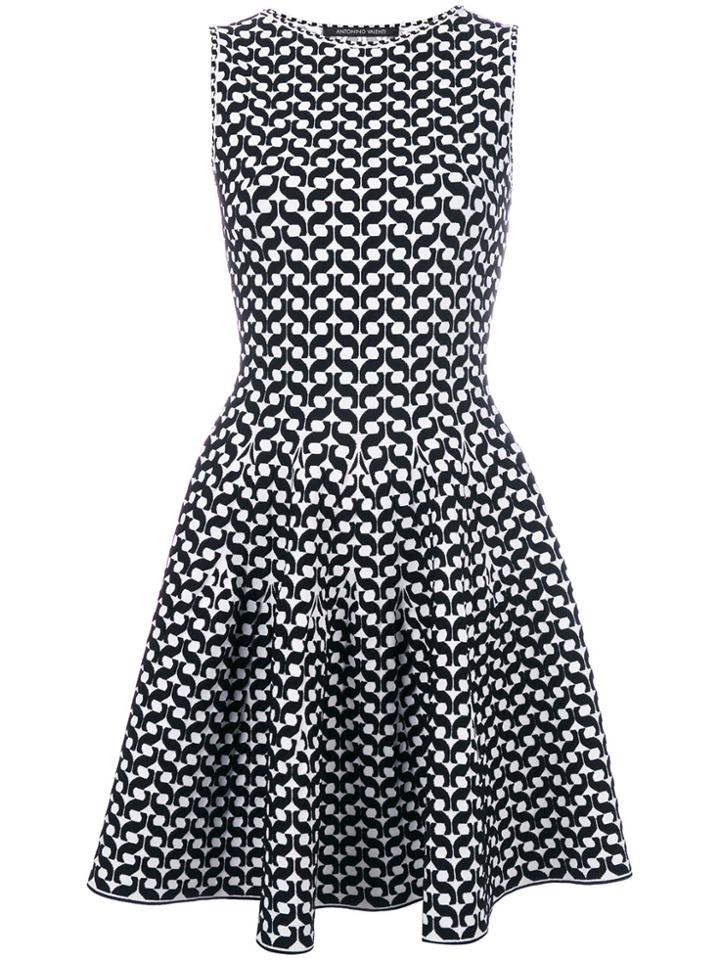 Antonino Valenti Patterned Flared Dress - Black