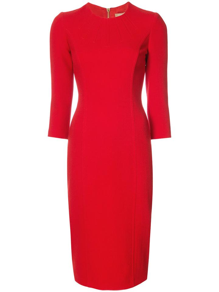 Michael Kors - Fitted Knitted Dress - Women - Polyester/spandex/elastane/rayon/wool - 8, Red, Polyester/spandex/elastane/rayon/wool