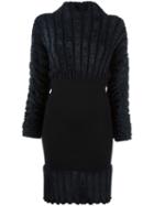 Alaïa Vintage Ribbed Fitted Dress, Women's, Size: Medium, Black