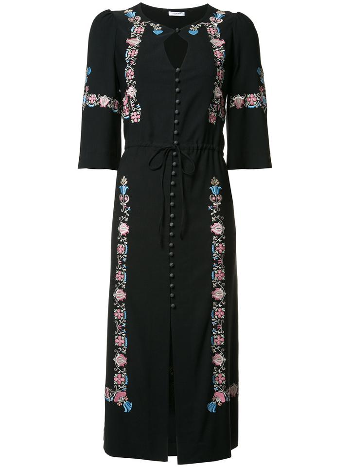 Vilshenko Cut-out Detail Buttoned Dress, Women's, Size: 8, Black, Acetate/viscose/spandex/elastane