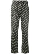 T By Alexander Wang High Waisted Logo Print Jeans - Black