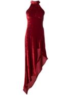 Attico Velvet Asymmetric Dress - Red