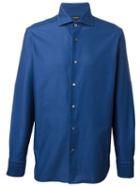 Ermenegildo Zegna Button Down Shirt, Men's, Size: 44, Blue, Cotton