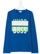 Boss Kids Teen Long-sleeve Printed T-shirt - Blue
