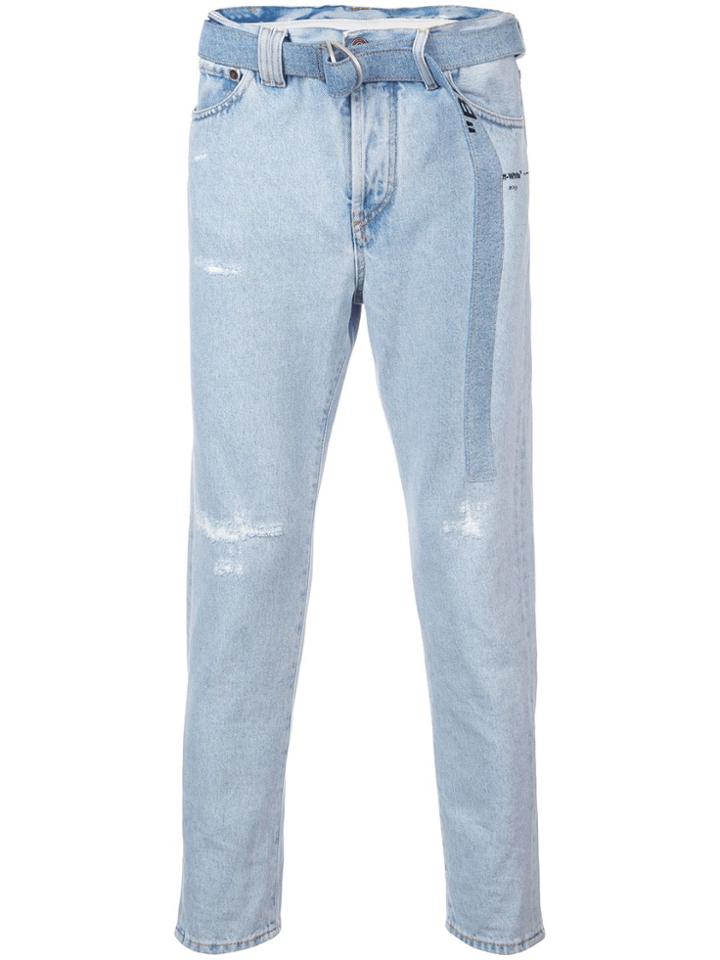 Off-white Adjustable Waist Jeans - Blue