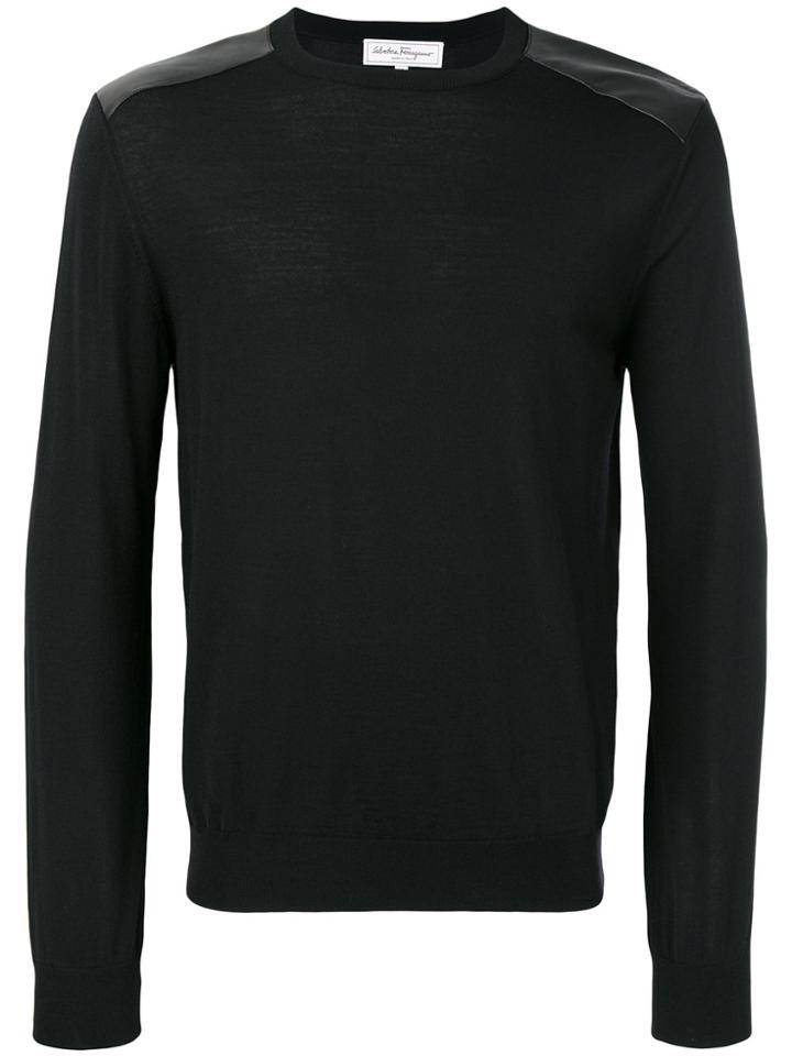 Salvatore Ferragamo Shoulder Patch Sweater - Black