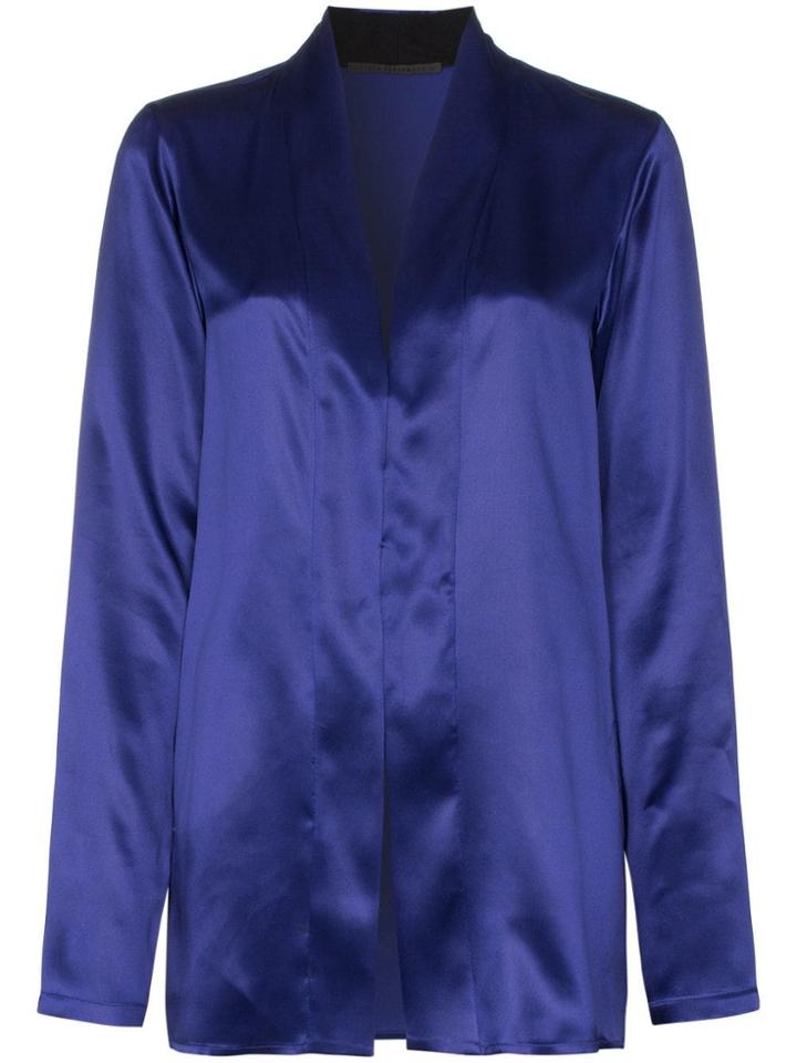 Haider Ackermann Shawl Collar Silk Top - Blue