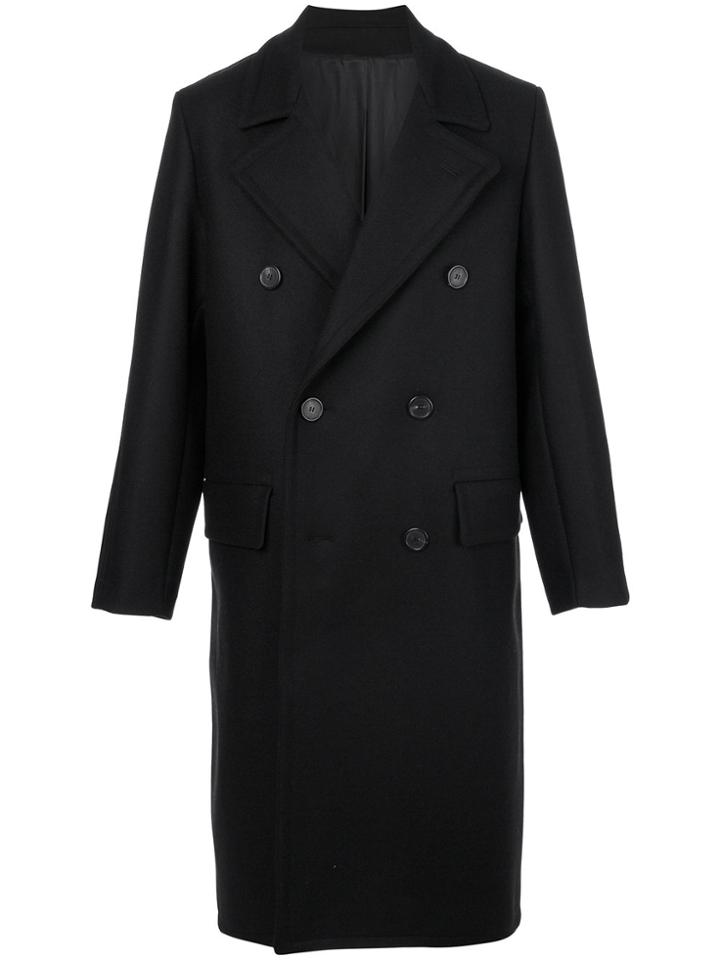 Ami Alexandre Mattiussi Double Breasted Oversized Coat - Black