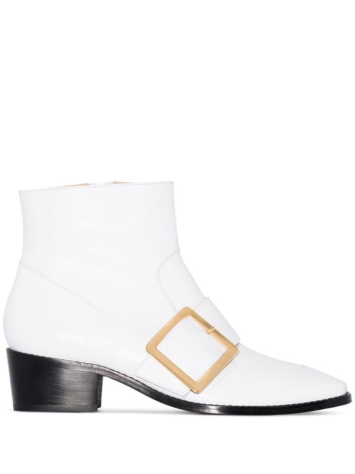 Roker Whickham 35 Buckled Ankle Boots - White