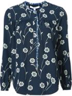 Derek Lam 10 Crosby Floral Print Blouse, Women's, Size: 4, Blue, Silk