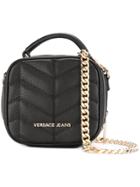 Versace Jeans Quilted Effect Crossbody Bag - Black