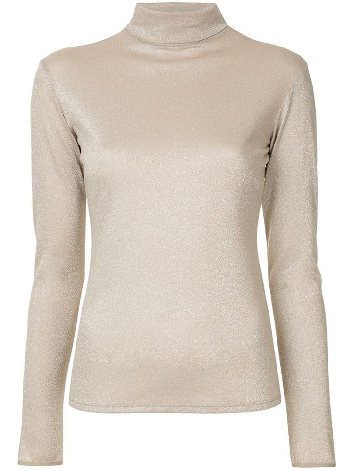 Layeur Roll Neck Jersey Top - Metallic