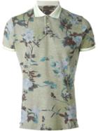 Etro Floral Print Polo Shirt, Men's, Size: M, Green, Cotton