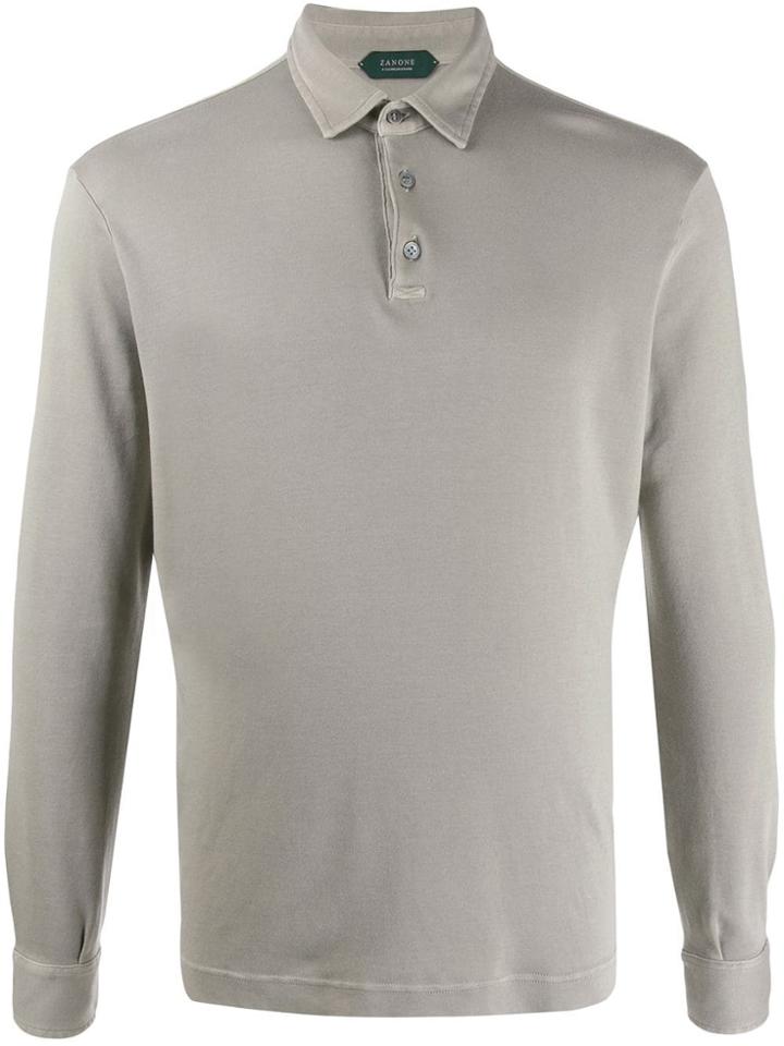 Zanone Long-sleeved Polo Shirt - Grey