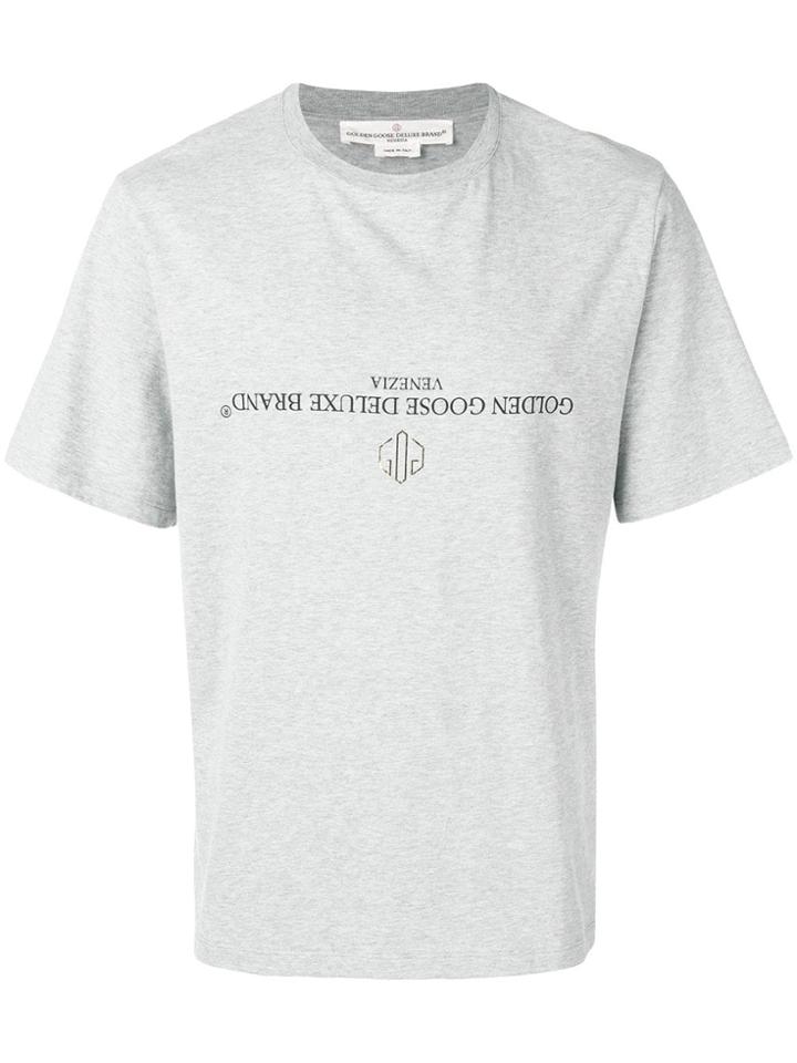 Golden Goose Deluxe Brand Reversed Logo T-shirt - Grey