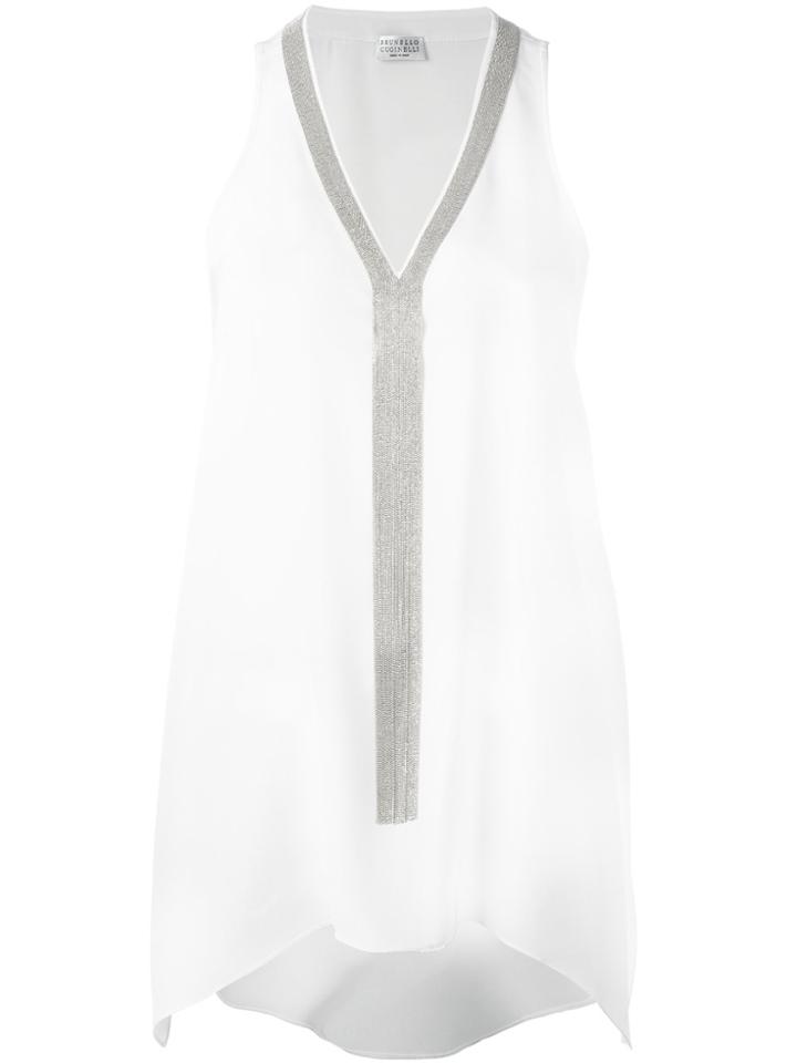 Brunello Cucinelli V-neck Top - White