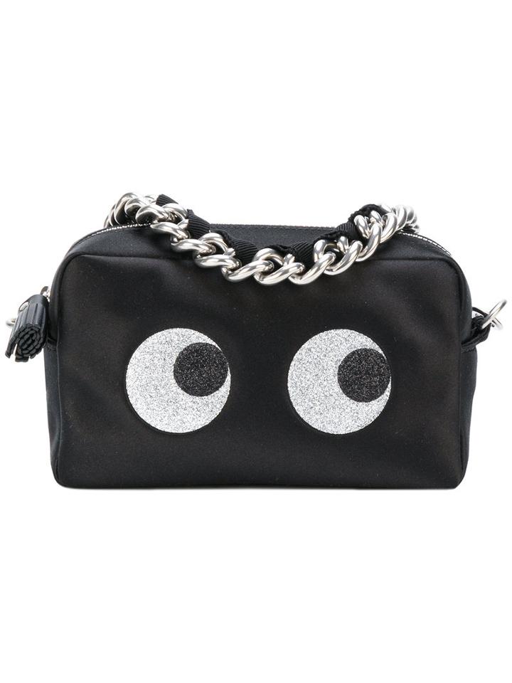 Anya Hindmarch - Eyes Clutch Bag - Women - Satin - One Size, Black, Satin