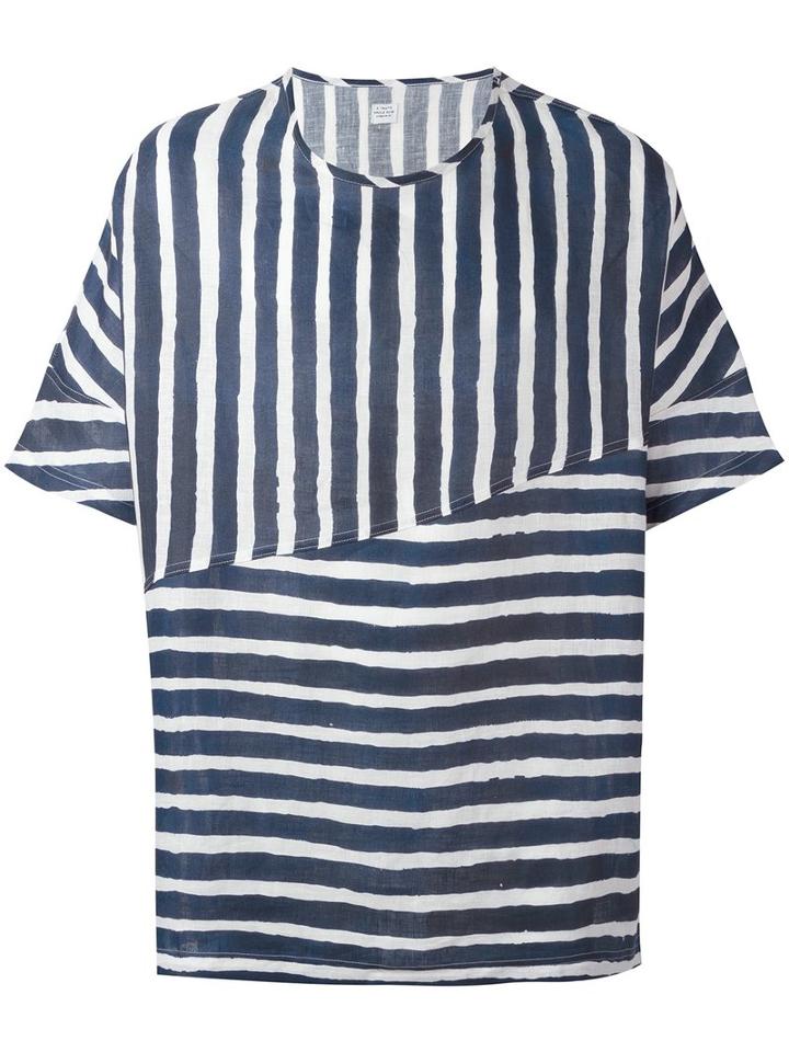 E. Tautz 'collection' Wide Fit T-shirt, Men's, Size: Large, Blue, Linen/flax