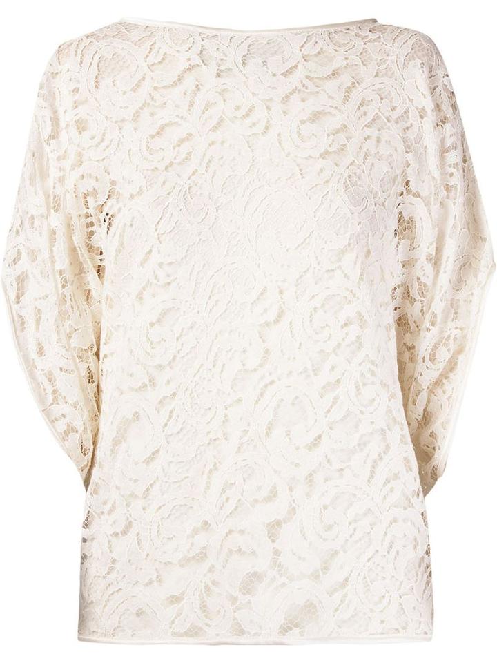 Martha Medeiros Marescot Lace Blouse, Women's, Size: 42, White, Cotton/viscose/polyamide