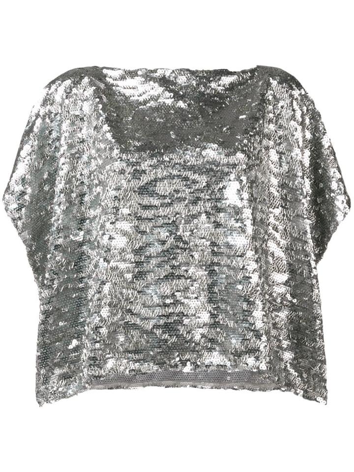 Sonia Rykiel Sequin Short Poncho - Grey