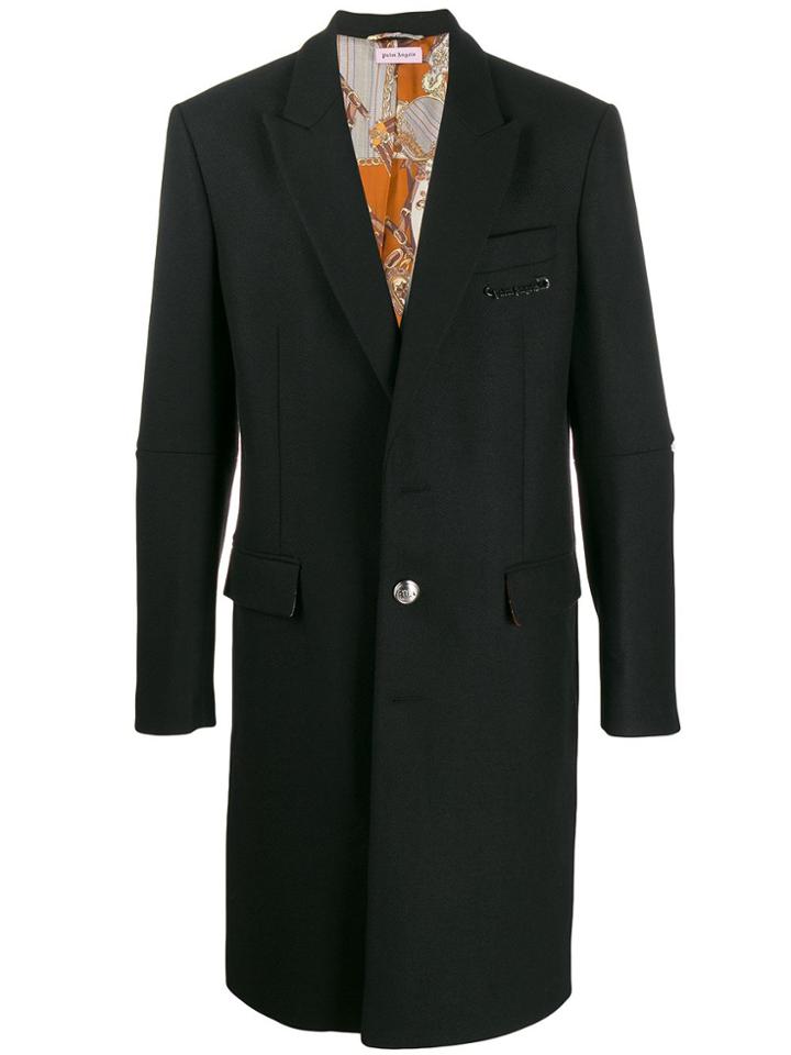 Palm Angels Single Breasted Coat - Black