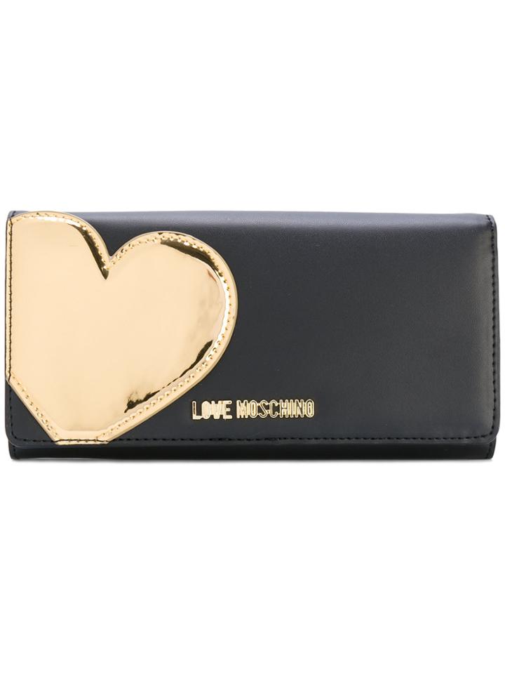 Love Moschino Rectangular Heart Detail Purse - Black