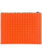No Ka' Oi Extra Large Grid Textured Pouch - Yellow & Orange