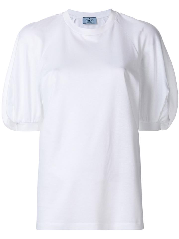 Prada Puff Sleeved T-shirt - White