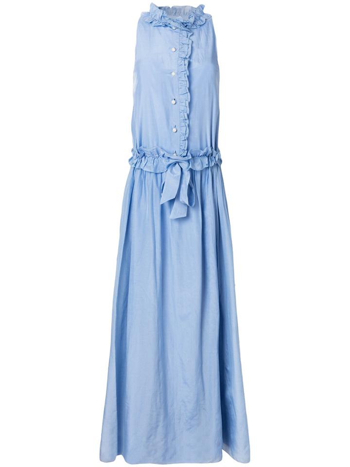 Lanvin Long Ruffle Dress - Blue