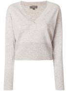 N.peal Cashmere Deep V-neck Cropped Sweater - Nude & Neutrals