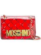 Moschino Trompe-l'oeil Logo Shoulder Bag, Women's, Red, Leather