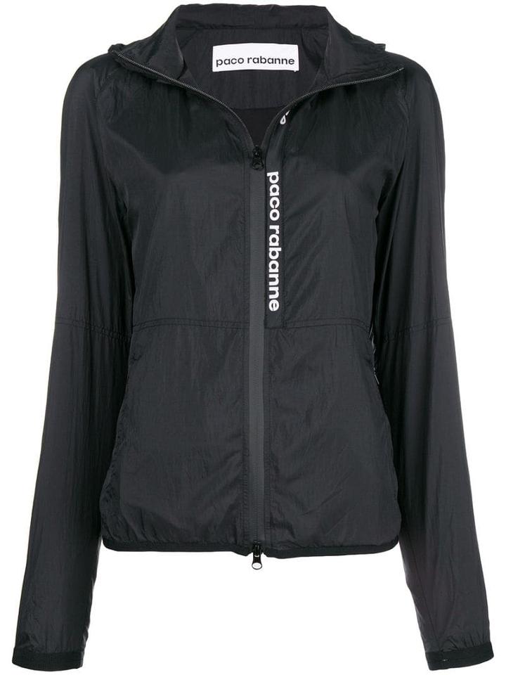 Paco Rabanne Logo Raincoat - Black