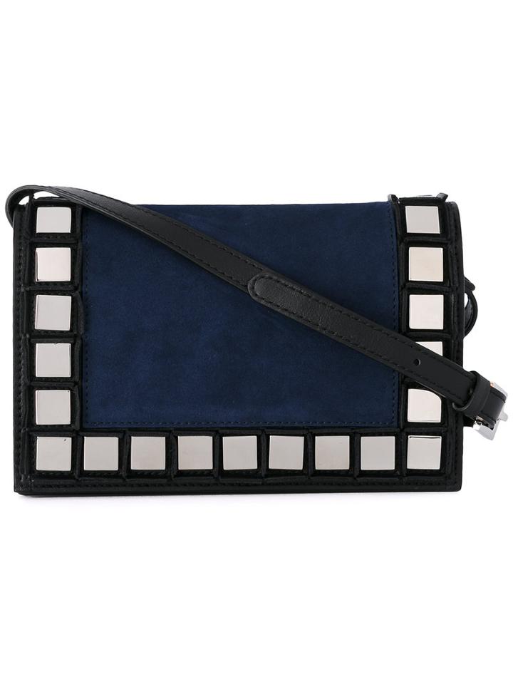 Tomasini - Embellished Cross-body Bag - Women - Calf Leather/metal (other)/calf Suede - One Size, Black, Calf Leather/metal (other)/calf Suede